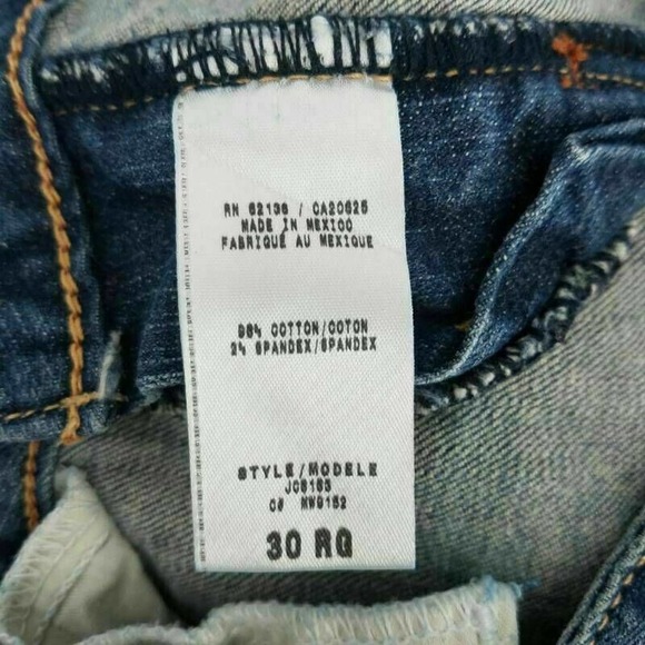 Guess Jeans Womens Daredevil Skinny Leg Denim Blue Whiskered Stretch Pockets 30R - Picture 7 of 9